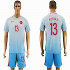 2016 Turkey team KOYBASI #13 skyblue soccer jersey away