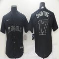 Nike Los Angeles Angels #17 Showtime black throwback majestic baseball jersey