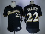 Milwaukee Brewers #22 Christian Yelich dark blue Flexbase Authentic Collection Jersey