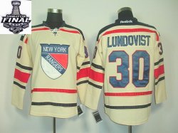 2014 stanley cup Rangers 30 Lundovist White jerseys