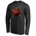 Maryland Terrapins Midnight Mascot Long Sleeve T-Shirt - Black