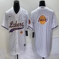 Nike Los Angeless Lakers blank white baseball jerseys Joint name-BD 04