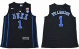 Duke Blue Devils #1 Zion Williamson V Neck College Basketball Elite Jersey - Black