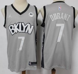 Nike Brooklyn Nets #7 Kevin Durant gray NBA Jersey -S8