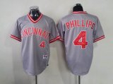 MLB Cincinnati Reds PHILLIPS 4# grey throwback jerseys