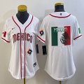 Women 2023 World Cup Mexico blank white majestic baseball jerseys 10