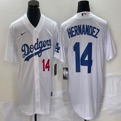 Nike Los Angeles Dodgers #14 Enrique Hernandez white majestic baseball jerseys