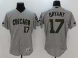 Chicago Cubs #17 Kris Bryant gray green Commemorative Edition Flexbase Authentic Collection Jersey