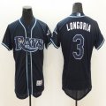 Tampa Bay Rays 3# Evan Longoria Blue Flexbase Authentic Collection Jersey