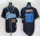 Nike Detroit Lions #20 Barry Sanders black baseball Joint name -BD 01