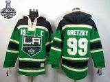 2014 stanley cup reebok Los Angeles Kings 99# GRETZKY green NHL hooded sweatshirt