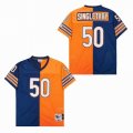 Chicago Bears #50 Mike Singletary orange blue Throwback NFL Jerseys