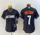 Youth Nike Baltimore Orioles #7 Holliday black majestic baseball jersey-BD