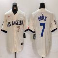 Nike Los Angeles Dodgers #7 Julio Urias beige fashion majestic baseball jerseys-BD 01