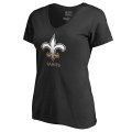 Women's New Orleans Saints Pro Line by Fanatics Branded Black Gradient Logo T-Shirt