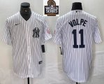 Nike New York Yankees #11 Anthony Volpe white MLB baseball Jersey Joint name -BD