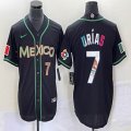 2023 World Cup Mexico #7 Julio Urias black majestic baseball jerseys 184