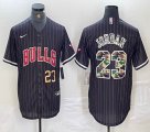 Nike Chicago Bulls #23 Michael Jordan black basketball jerseys Joint name-BD 02