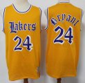 Los Angeles Lakers #24 Kobe Bryant throwback yellow NBA basketball jerseys-S8