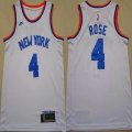 Nike New York Knicks #4 Derrick Rose white NBA basketball Jerseys 75th-XD