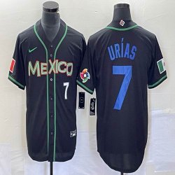 2023 World Cup Mexico #7 Julio Urias black majestic baseball jerseys 139