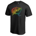 Men's Columbus Blue Jackets Fanatics Branded Black Rainbow Pride Logo T-Shirt