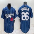 Nike Los Angeles Dodgers #26 Gonsolin blue majestic mlb jersey