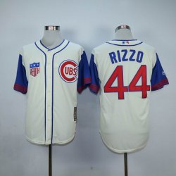 Chicago Cubs Anthony Rizzo 44# beige throwback mlb jerseys