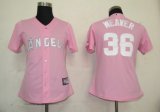 Los Angeles Angels 36 Weaver Pink MLB Women Jerseys