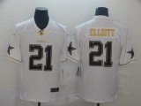 Nike Cowboys #21 Ezekiel Elliott white throwback Color Rush Limited Jersey