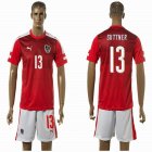 2016 Austria European Cup SUTTNER #13 red white soccer jersey home