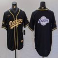 Nike Los Angeles Dodgers blank black gold fashion baseball jerseys 10