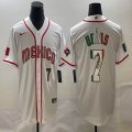 2023 World Cup Mexico #7 Julio Urias white green red majestic baseball jerseys 02