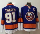 Adidas New York Islanders #91 John Tavares blue hockey jersey