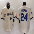 Nike Los Angeles Dodgers #24 Kobe Bryant beige fashion majestic baseball Jersey 02