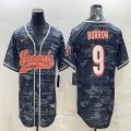 Nike Cincinnati Bengals #9 Joe Burrow gray camo baseball jerseys Joint name-BD