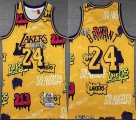 Los Angeless Lakers #24 Kobe Bryant yellow throwback NBA basketball jerseys-XD