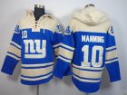 New Nike New York Giants #10 Eli Manning blue nfl Hooded Sweatshirt