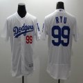 2016 Los Angeles Dodgers 99# Hyun-Jin Ryu white elite basketball jersey