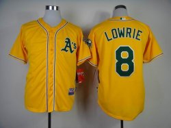 Oakland Athletics LOWRIE 8# yellow baseball jerseys