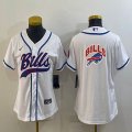 Women Nike Buffalo Bills blank white baseball jerseys Joint name-BD 01