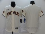 Nike Milwaukee Brewers blank beige Flexbase Authentic Collection Jersey