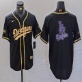 Nike Los Angeles Dodgers blank black gold fashion baseball jerseys 08