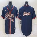 Nike Houston Astros blank blue majestic baseball jerseys big logo Joint name -BD