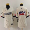 Youth Nike Los Angeles Dodgers blank beige fashion MLB baseball Jersey 10