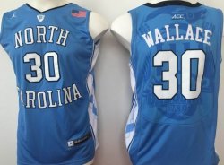 North Carolina #30 Wallace blue ACC College Basketball Jersey