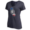 Women's LA Clippers Fanatics Branded Navy Plus Size Banner State V-Neck T-Shirt