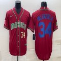 2023 World Cup Mexico #34 Fernando Valenzuela red blank majestic baseball jerseys 13