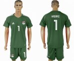 2018 World Cup Egypt team #1 HADARI Army green goalkeeper soccer jersey