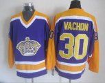 Los Angeles Kings #30 Rogie Vachon yellow throwback hockey CCM jerseys